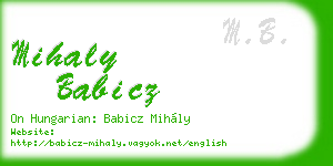 mihaly babicz business card